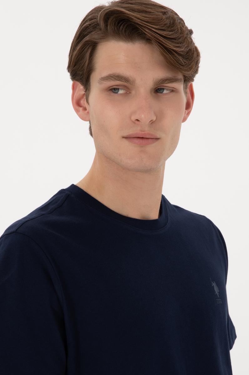 Erkek Regular Fit Bisiklet Yaka Lacivert Tişört