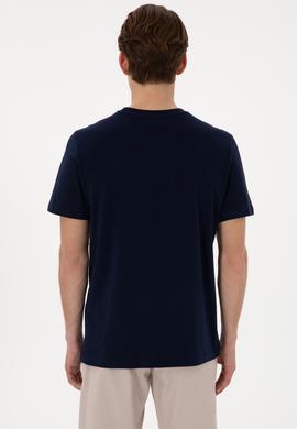 Erkek Regular Fit Bisiklet Yaka Lacivert Tişört - 50306413021