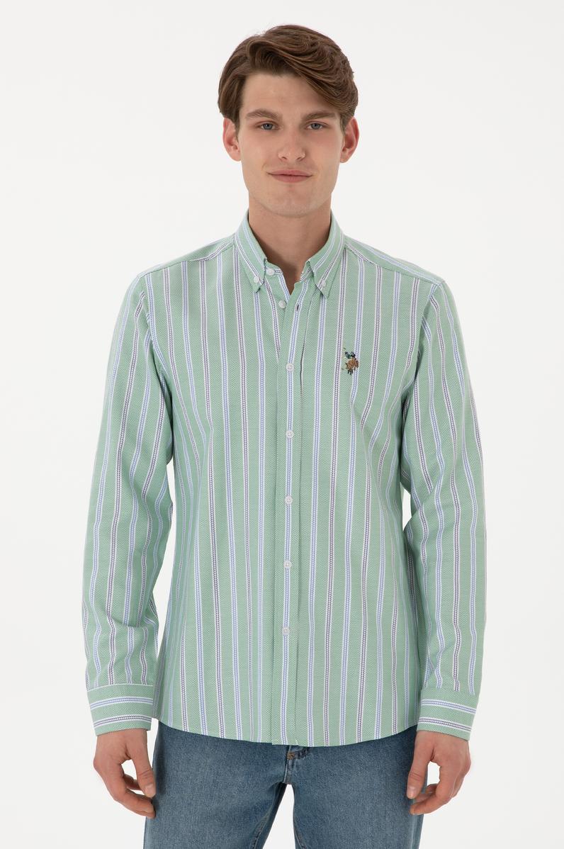 Erkek Yeşil Uzun Kollu Gömlek