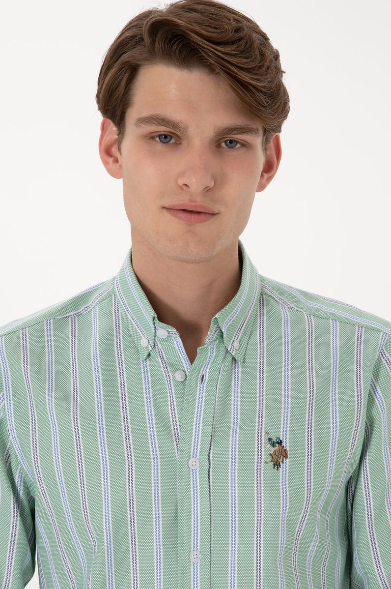 Erkek Yeşil Uzun Kollu Gömlek
