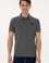 Erkek Slim Fit Polo Yaka Antrasit Melanj Basic Tişört