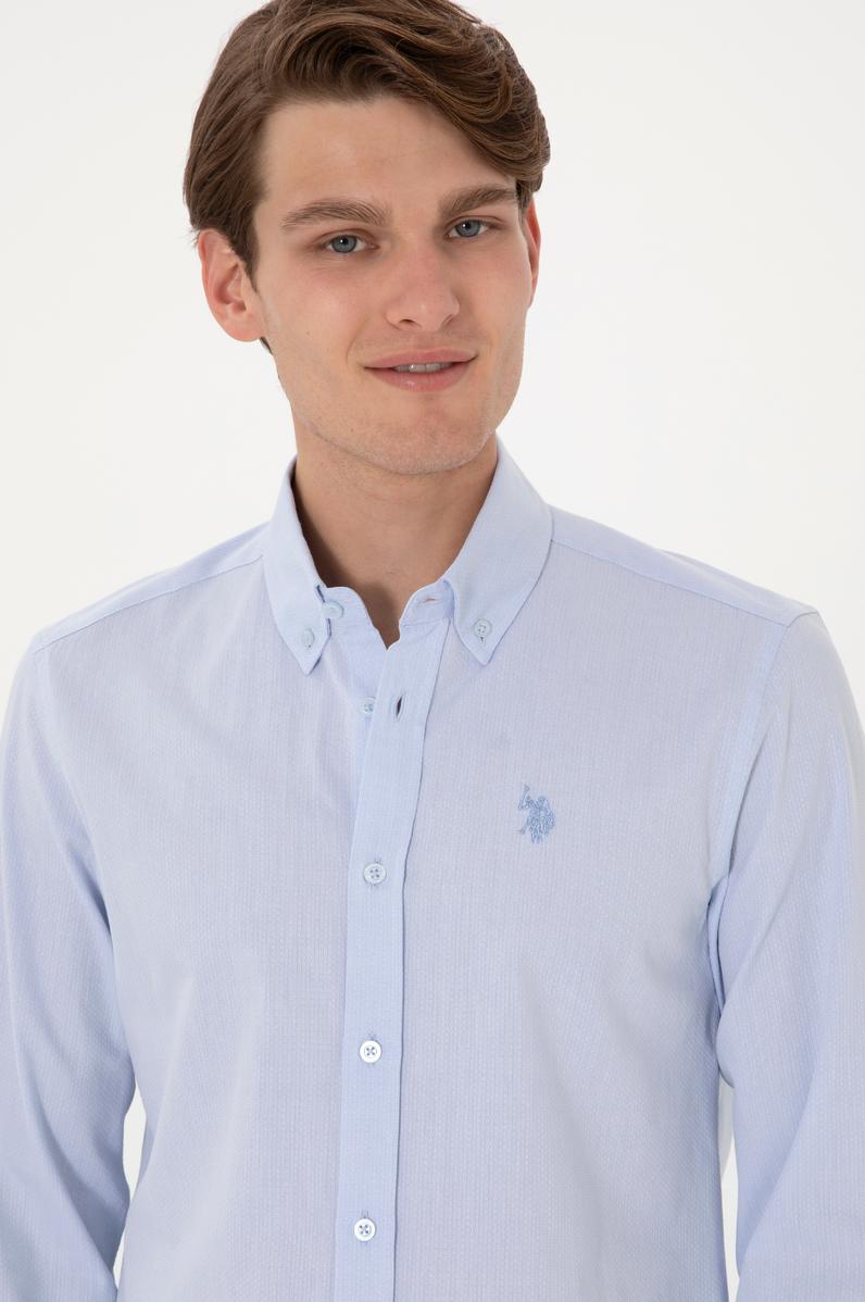 Erkek Açık Mavi Uzun Kollu Gömlek