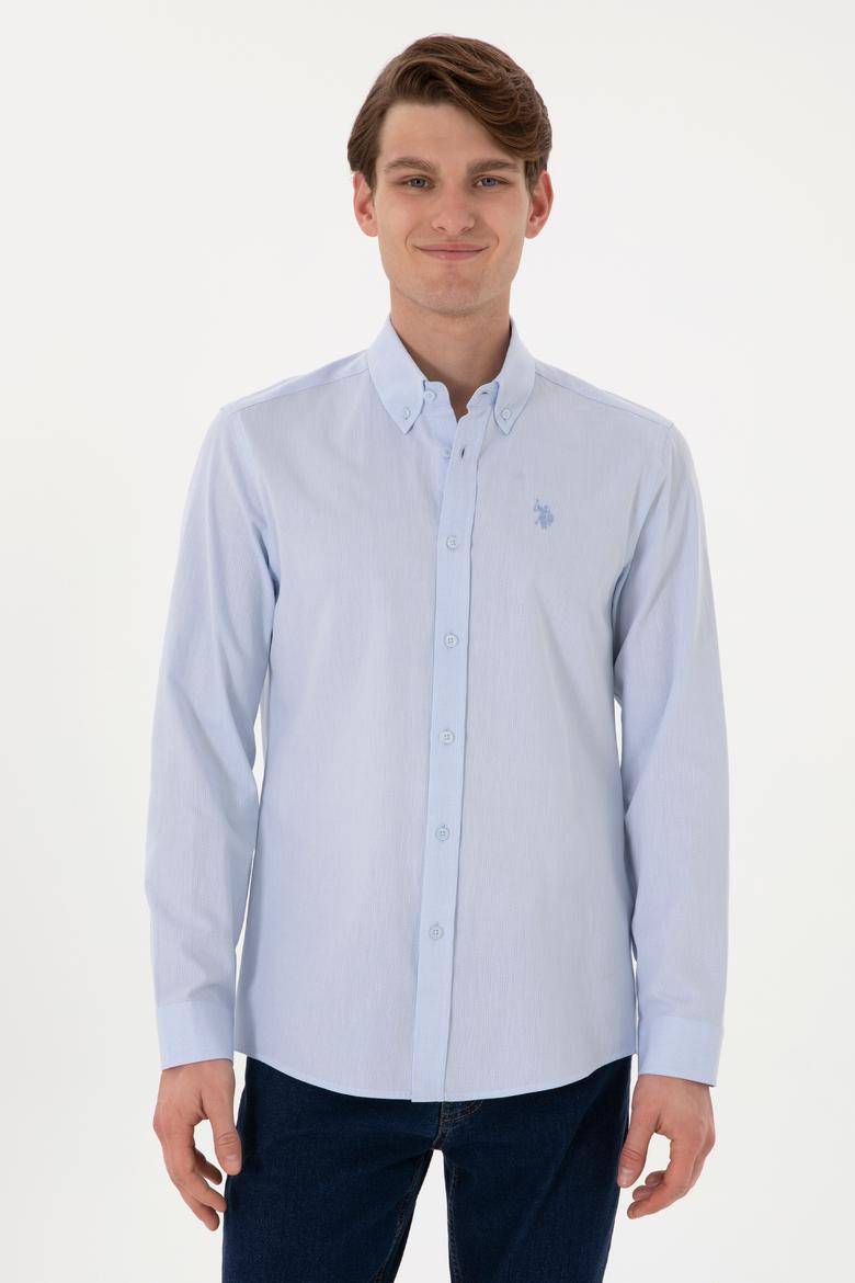 Erkek Açık Mavi Uzun Kollu Gömlek