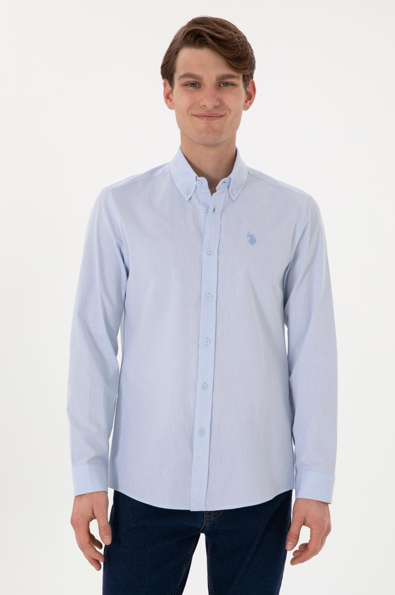 Erkek Açık Mavi Uzun Kollu Gömlek