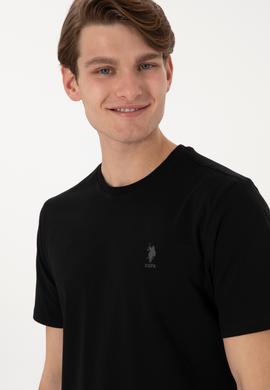 Erkek Regular Fit Bisiklet Yaka Siyah Tişört - 50299544053