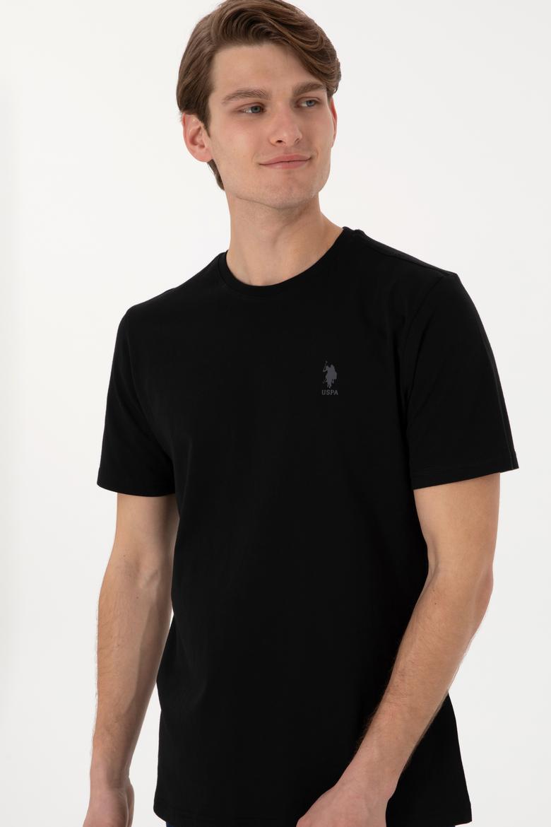 Erkek Regular Fit Bisiklet Yaka Siyah Tişört - 50299544053