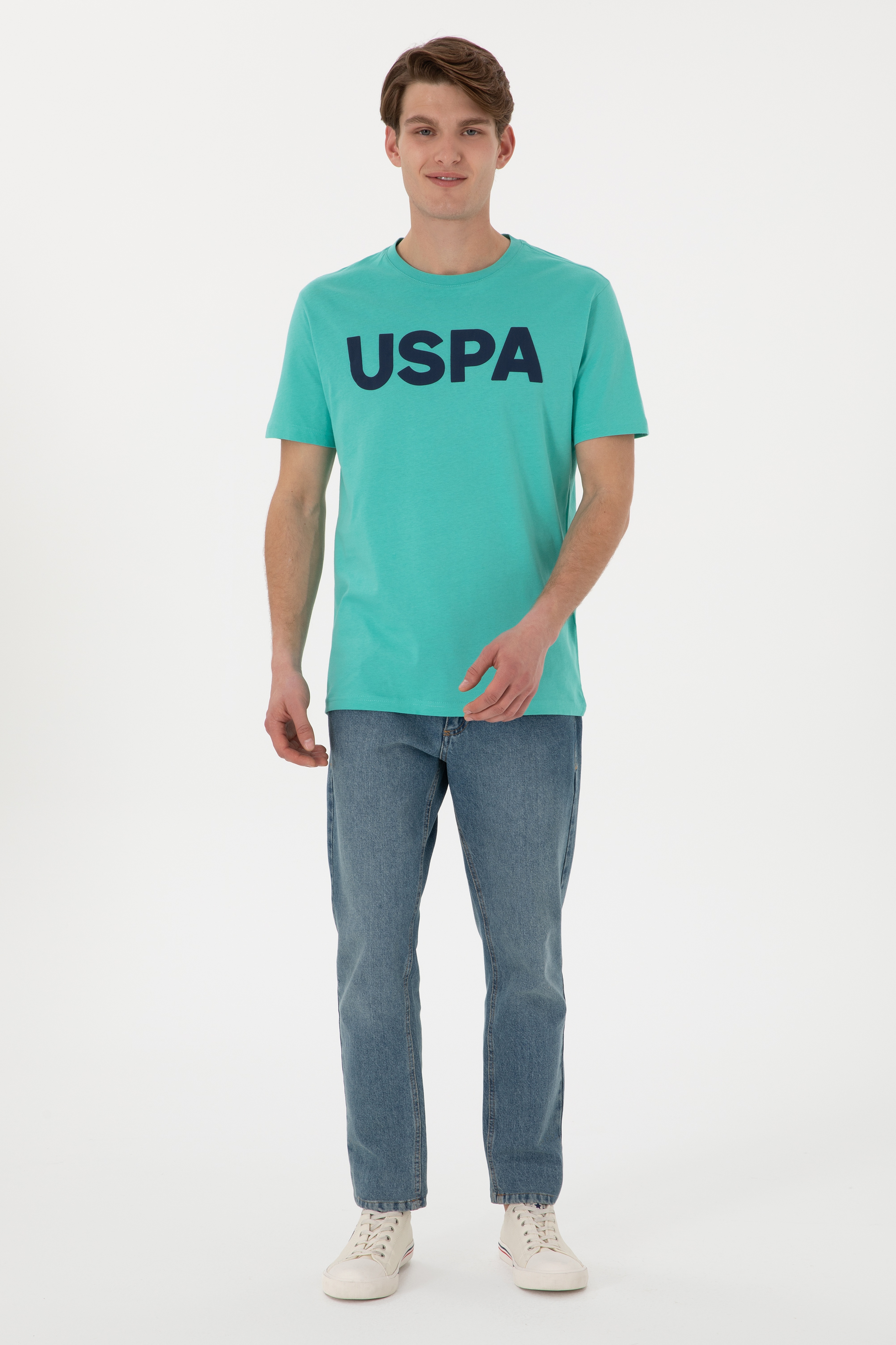 Erkek Regular Fit Bisiklet Yaka Mint Basic Tişört - Image 4
