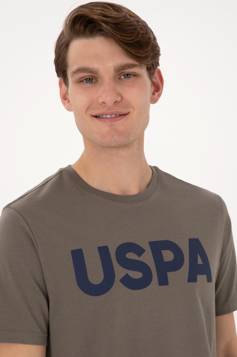 Erkek Regular Fit Bisiklet Yaka Vizon Basic Tişört