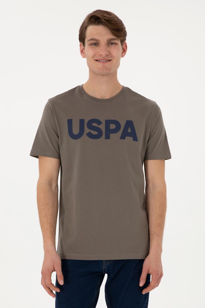 Erkek Regular Fit Bisiklet Yaka Vizon Basic Tişört