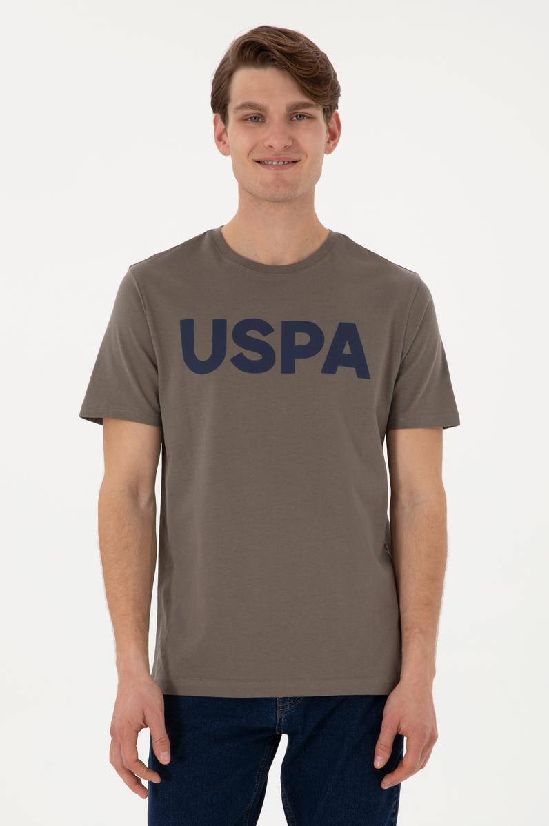 Erkek Regular Fit Bisiklet Yaka Vizon Basic Tişört