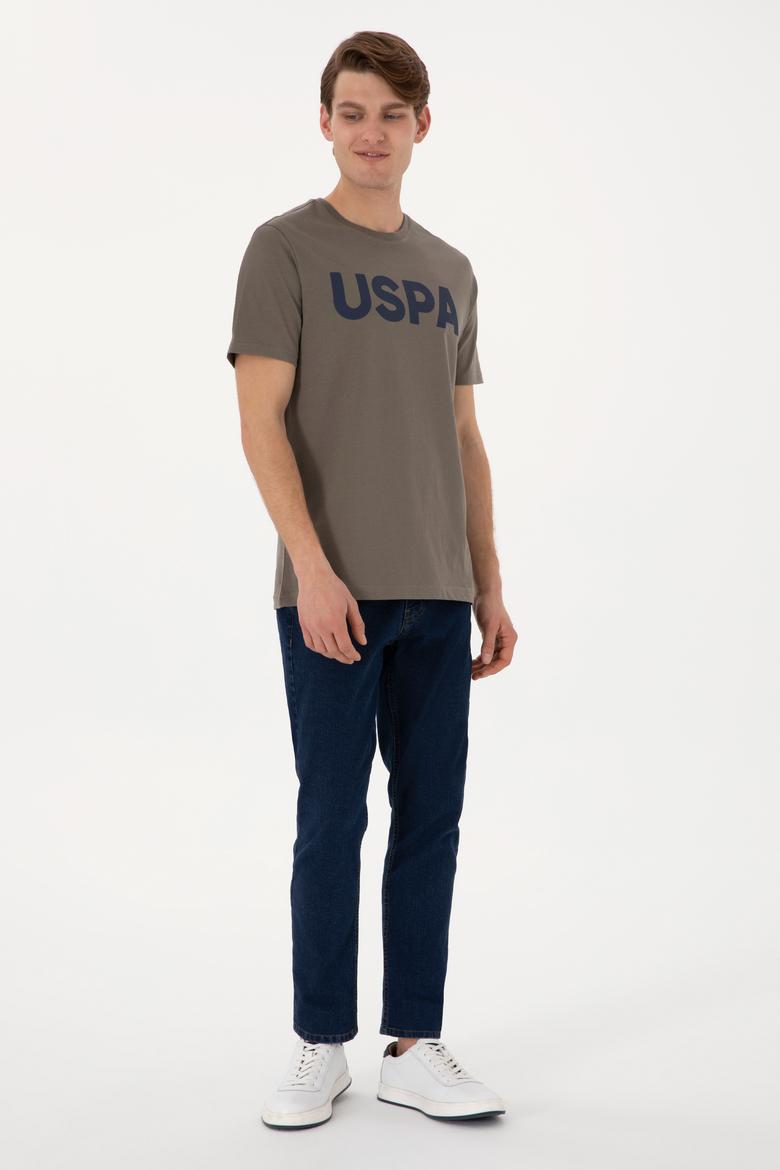 Erkek Regular Fit Bisiklet Yaka Vizon Basic Tişört - 50297988156