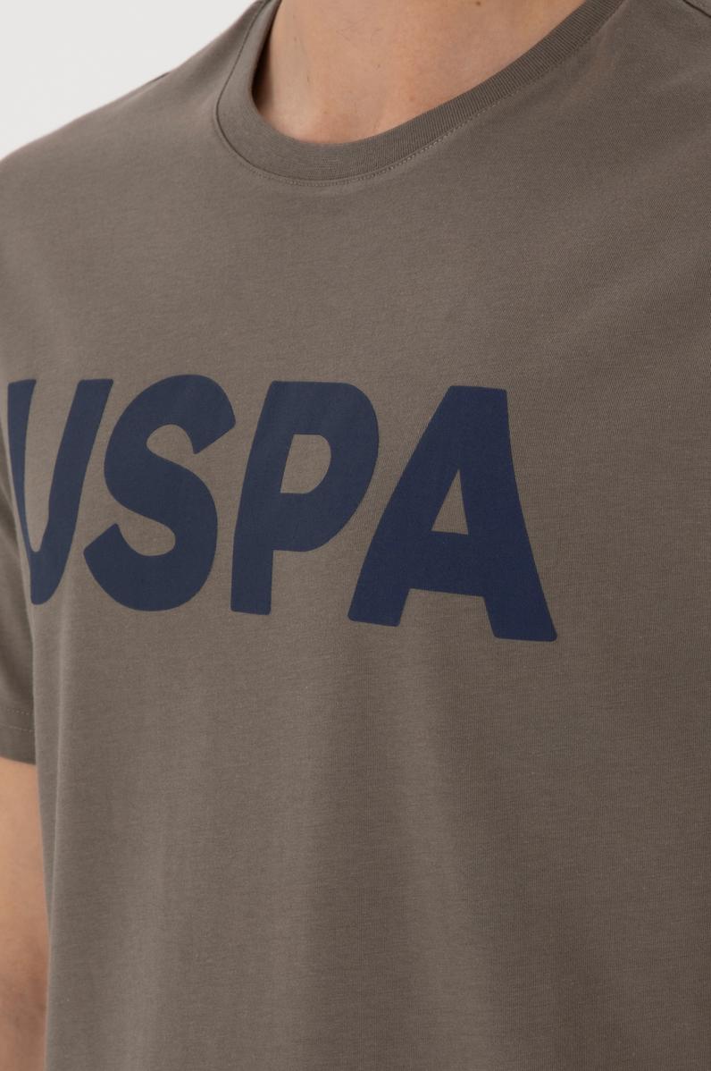 Erkek Regular Fit Bisiklet Yaka Vizon Basic Tişört