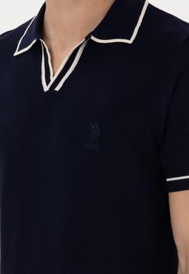 Erkek Slim Fit Polo Yaka Lacivert Tişört - 50299364001