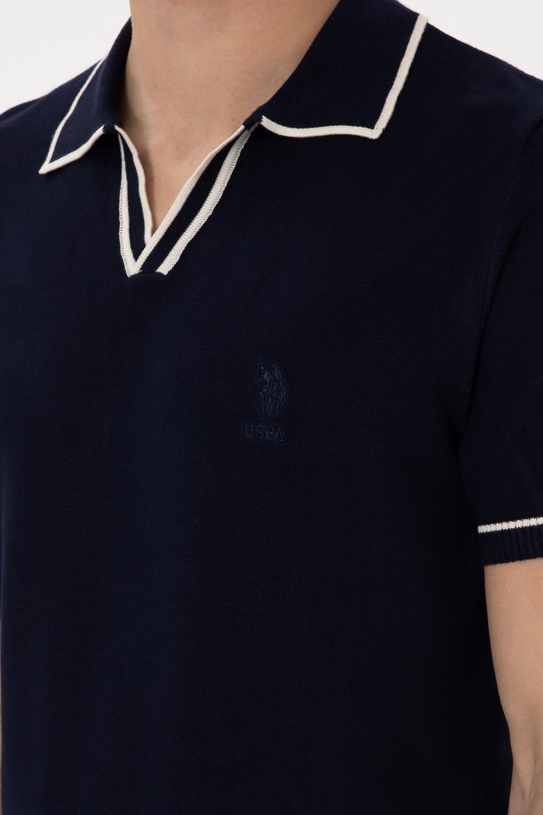 Erkek Slim Fit Polo Yaka Lacivert Tişört - 50299364001