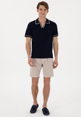 Erkek Slim Fit Polo Yaka Lacivert Tişört - 50299364001