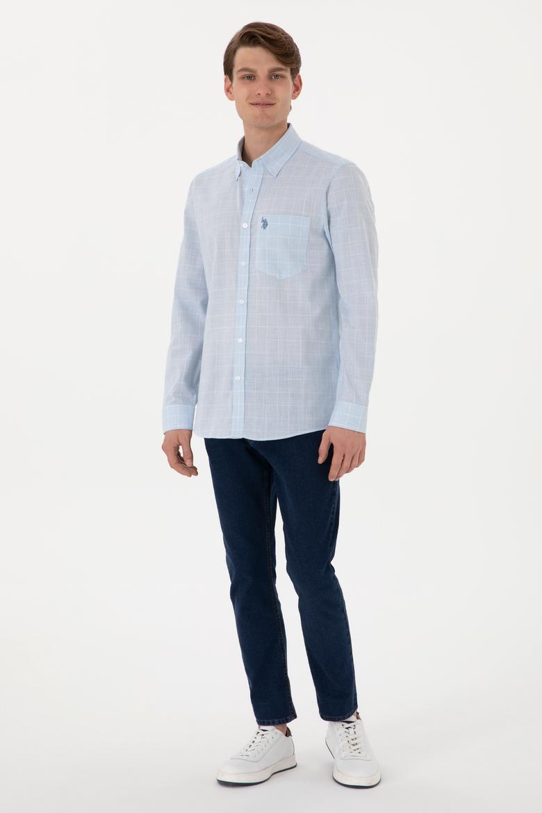 Erkek Açık Mavi Uzun Kollu Gömlek - 50300211008