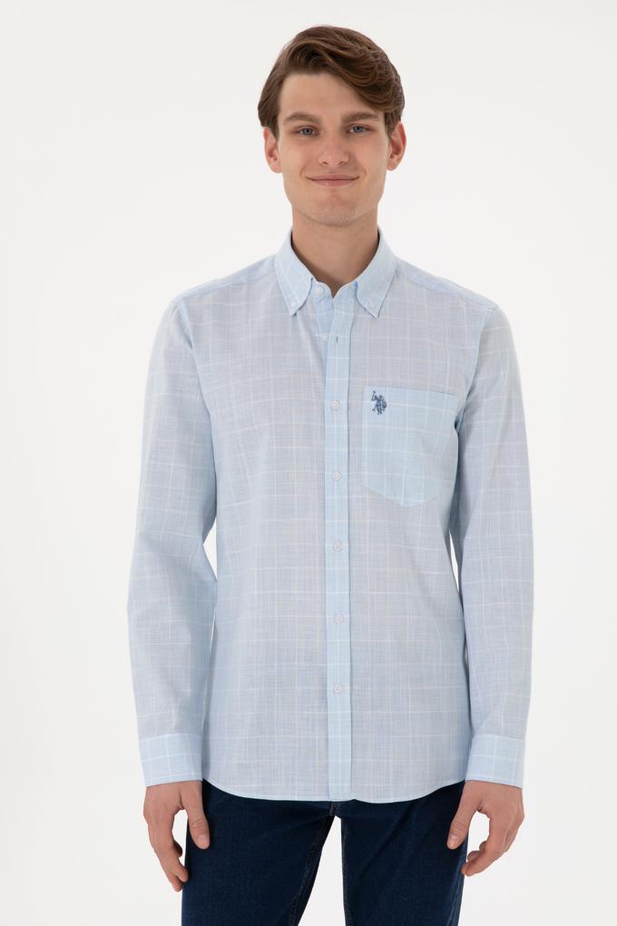 Erkek Açık Mavi Uzun Kollu Gömlek