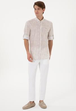 Erkek Beyaz Kanvas Pantolon - 50299165439