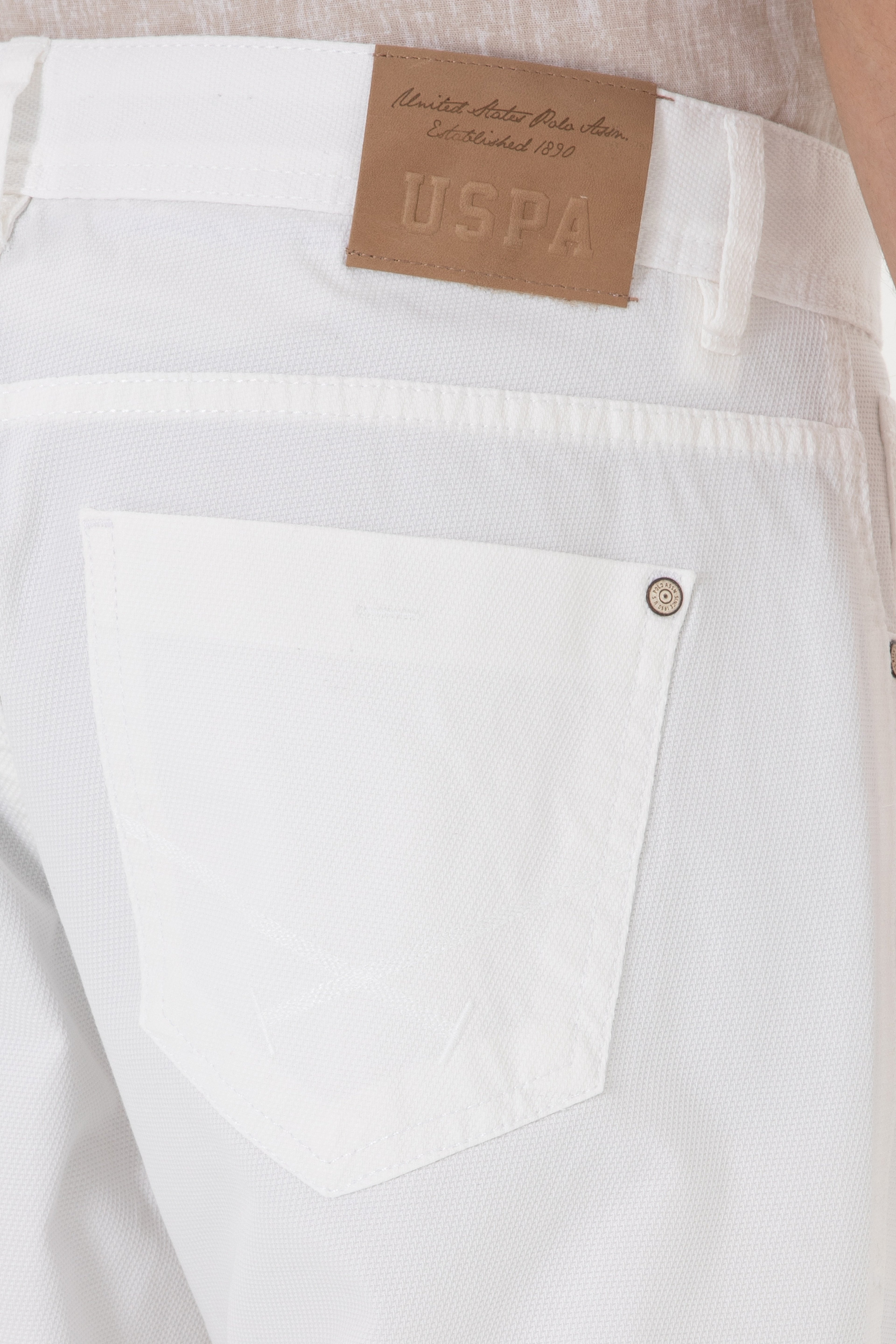 Erkek Slim Fit Beyaz Kanvas Pantolon - Image 6