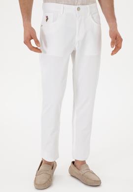 Erkek Beyaz Kanvas Pantolon - 50299165439