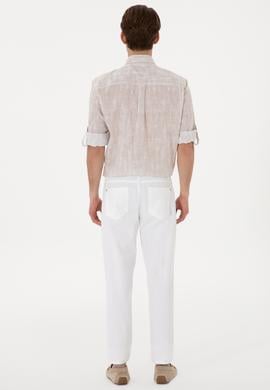 Erkek Beyaz Kanvas Pantolon - 50299165439