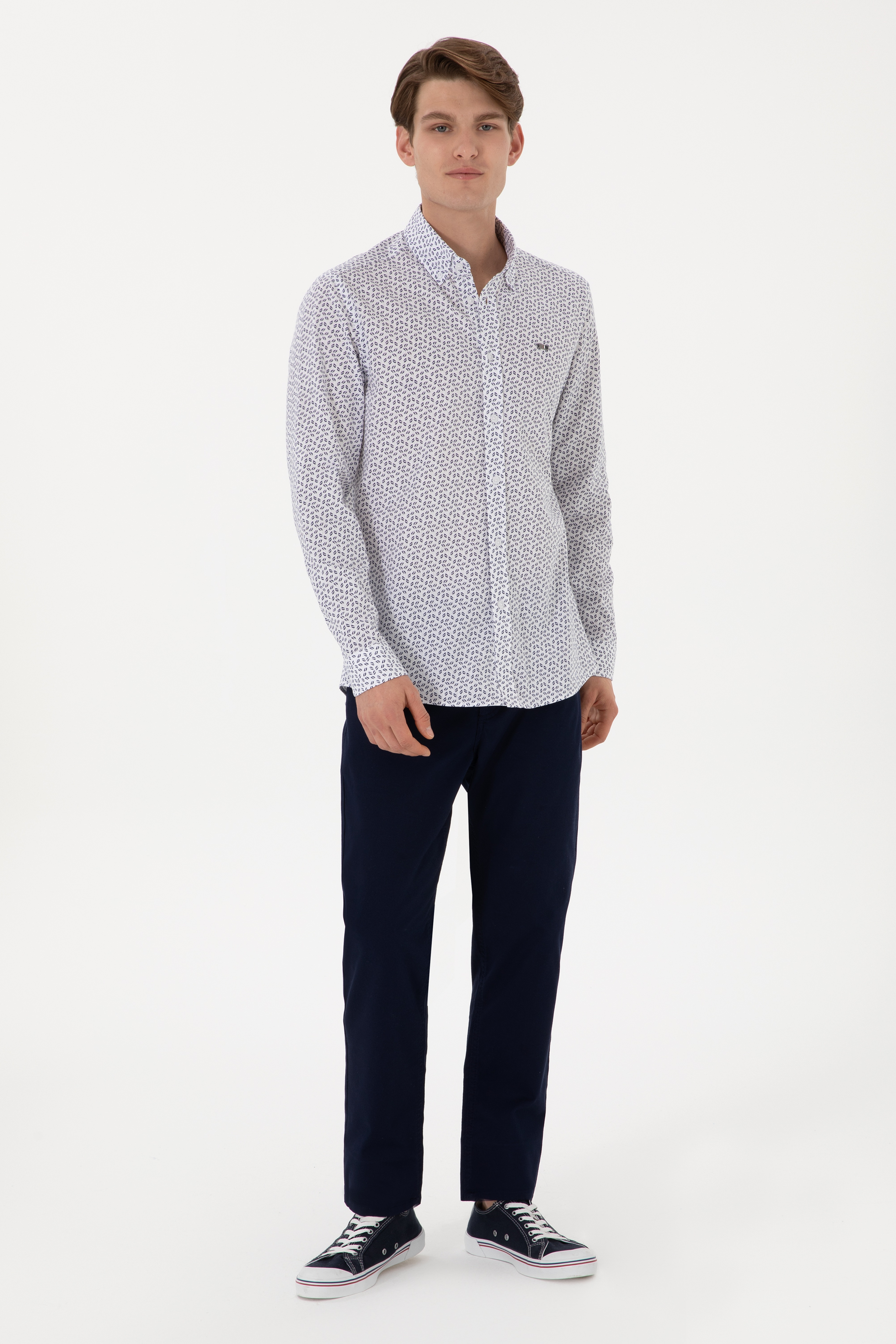 Erkek Slim Fit Lacivert Kanvas Pantolon - Image 3