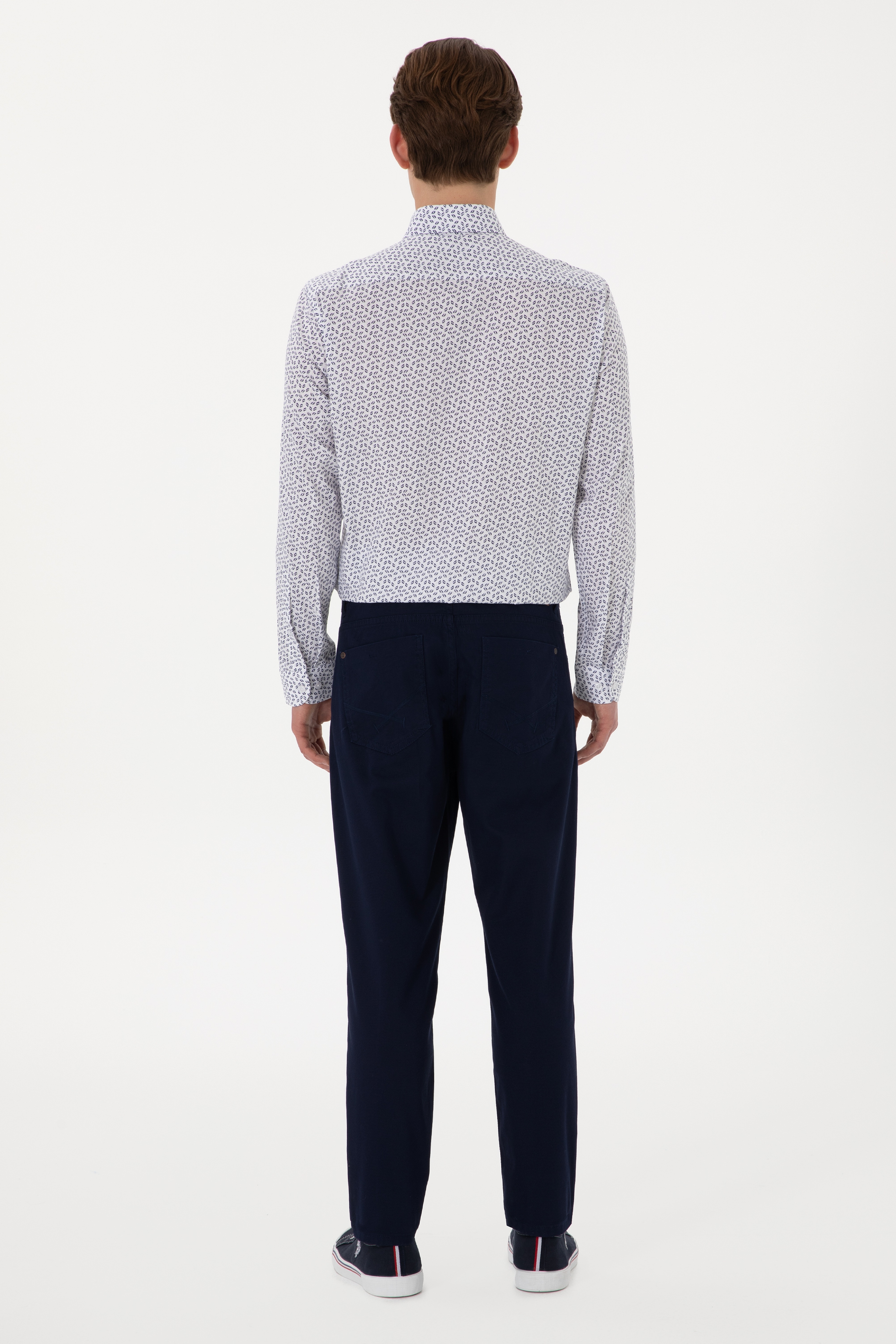 Erkek Slim Fit Lacivert Kanvas Pantolon - Image 4