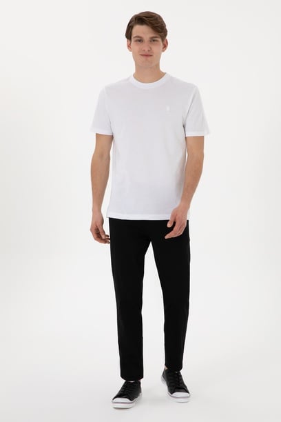 Erkek Slim Fit Siyah Kanvas Pantolon