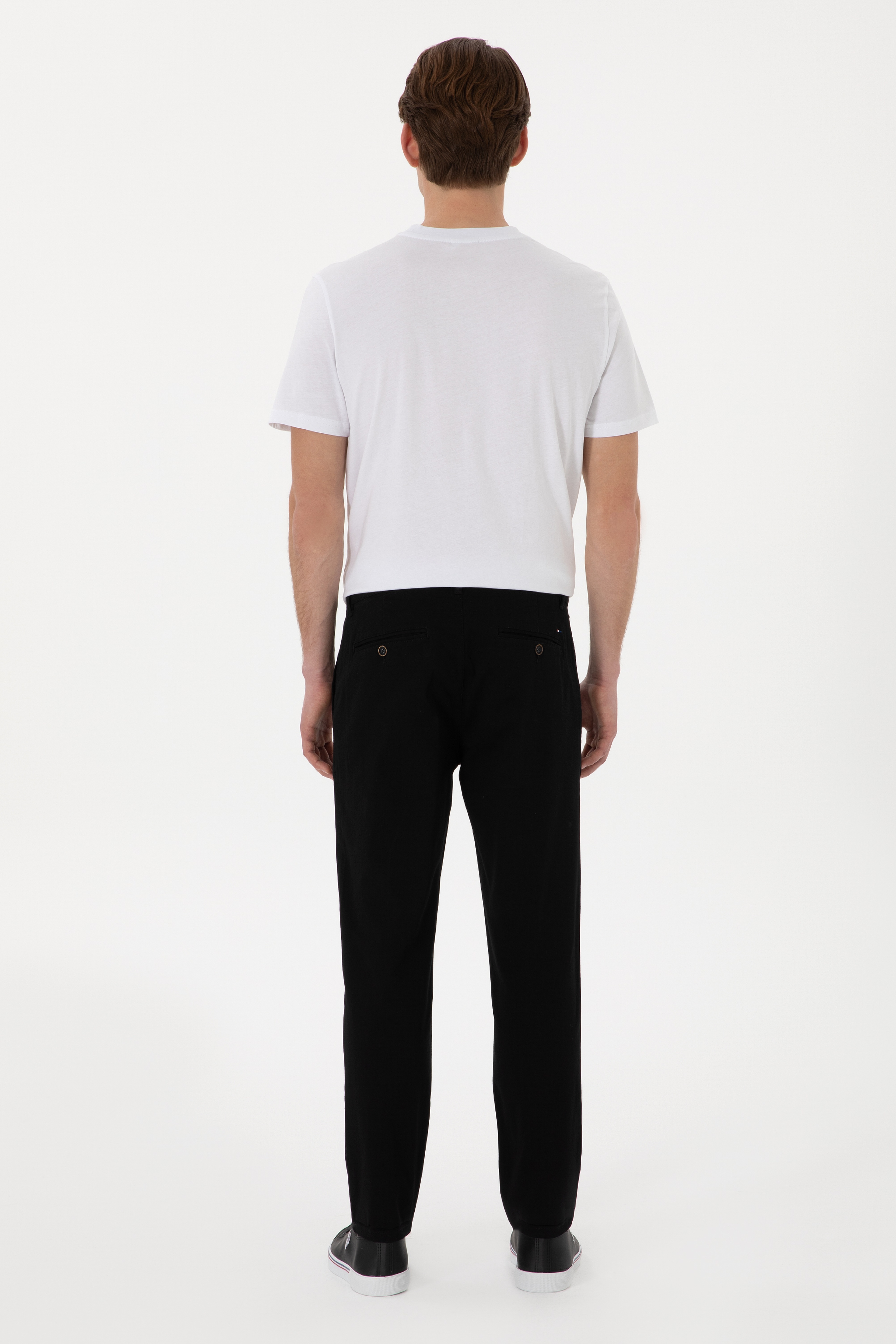 Erkek Slim Fit Siyah Kanvas Pantolon