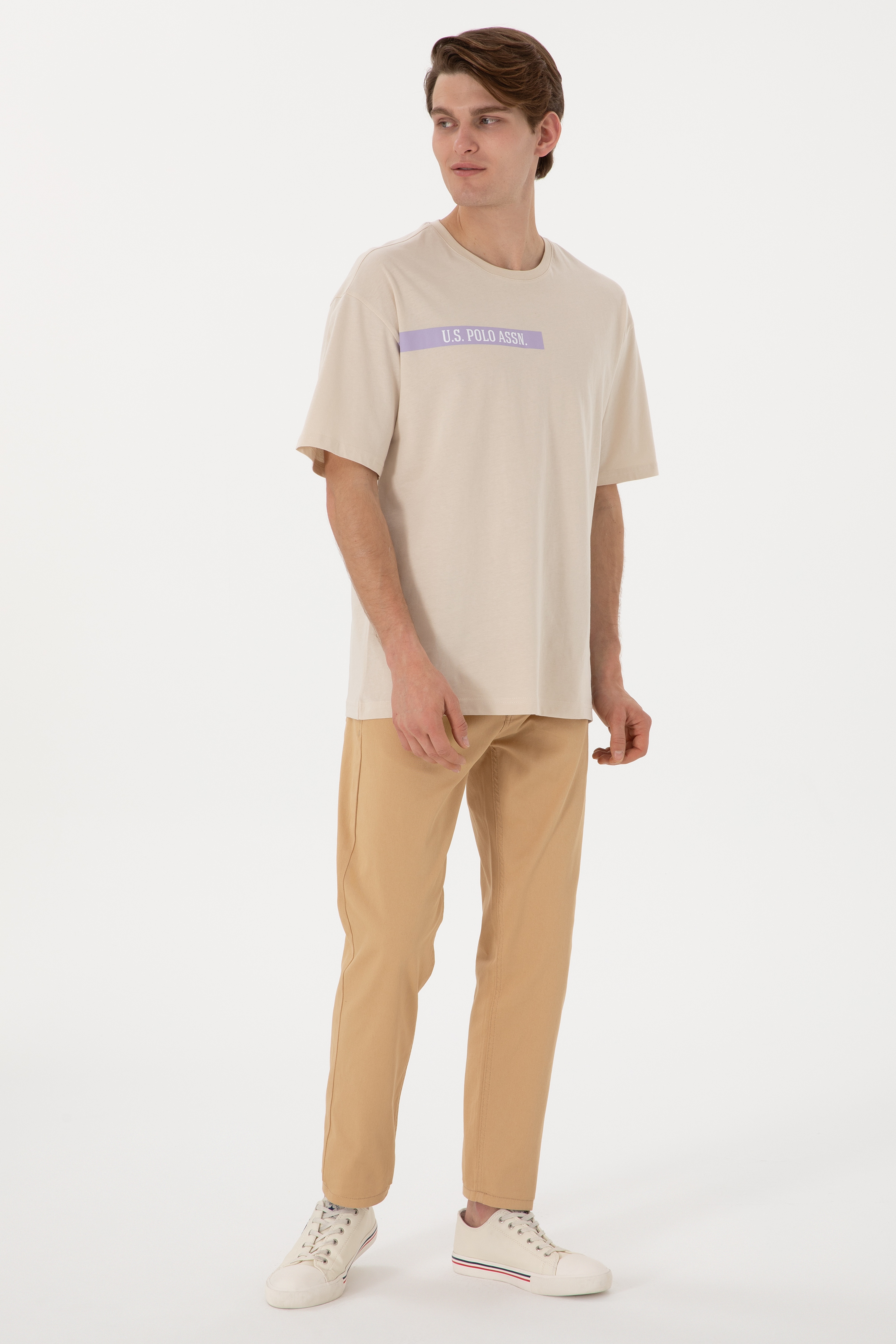 Erkek Slim Fit Camel Kanvas Pantolon - Image 3