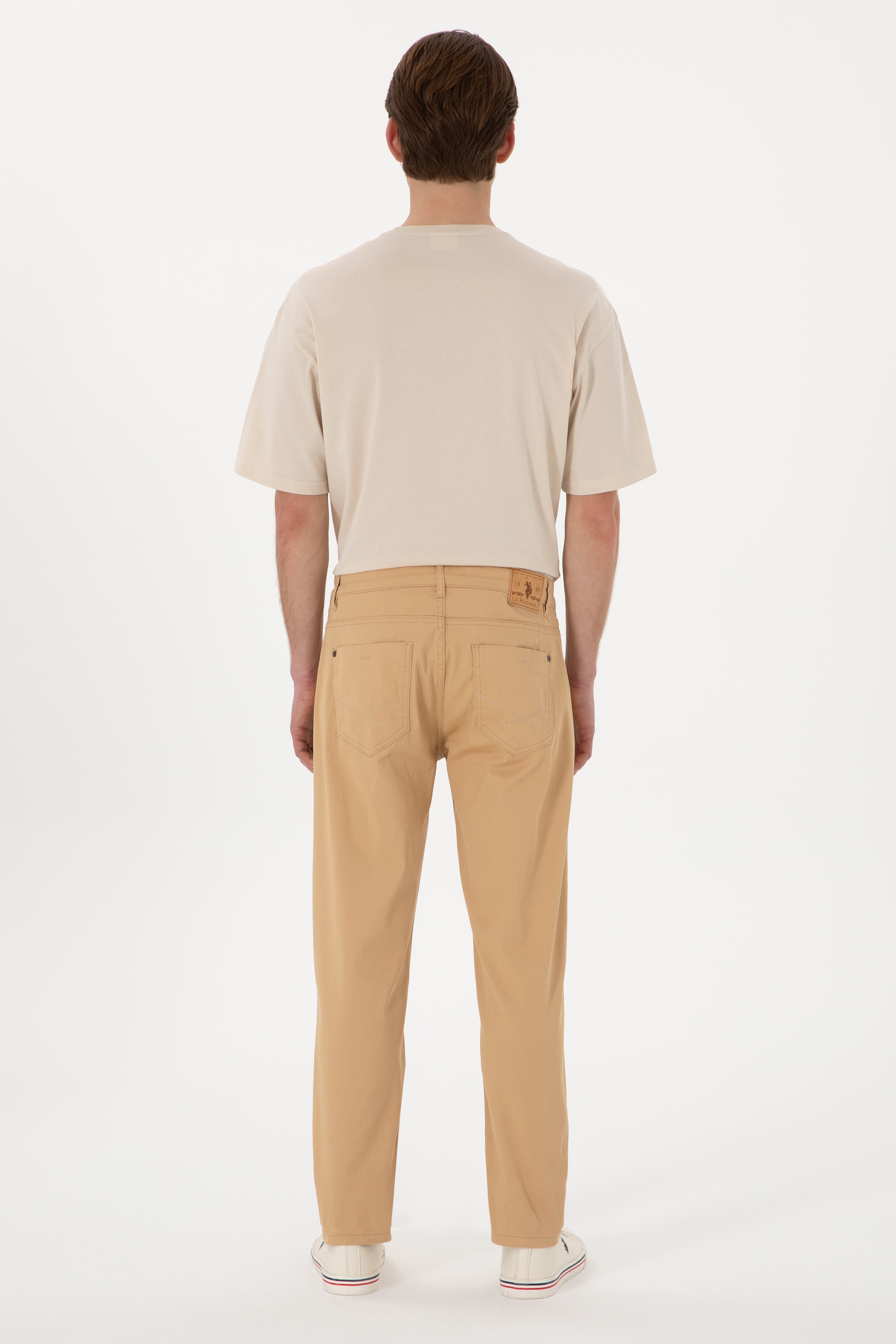 Erkek Slim Fit Camel Kanvas Pantolon - Image 4