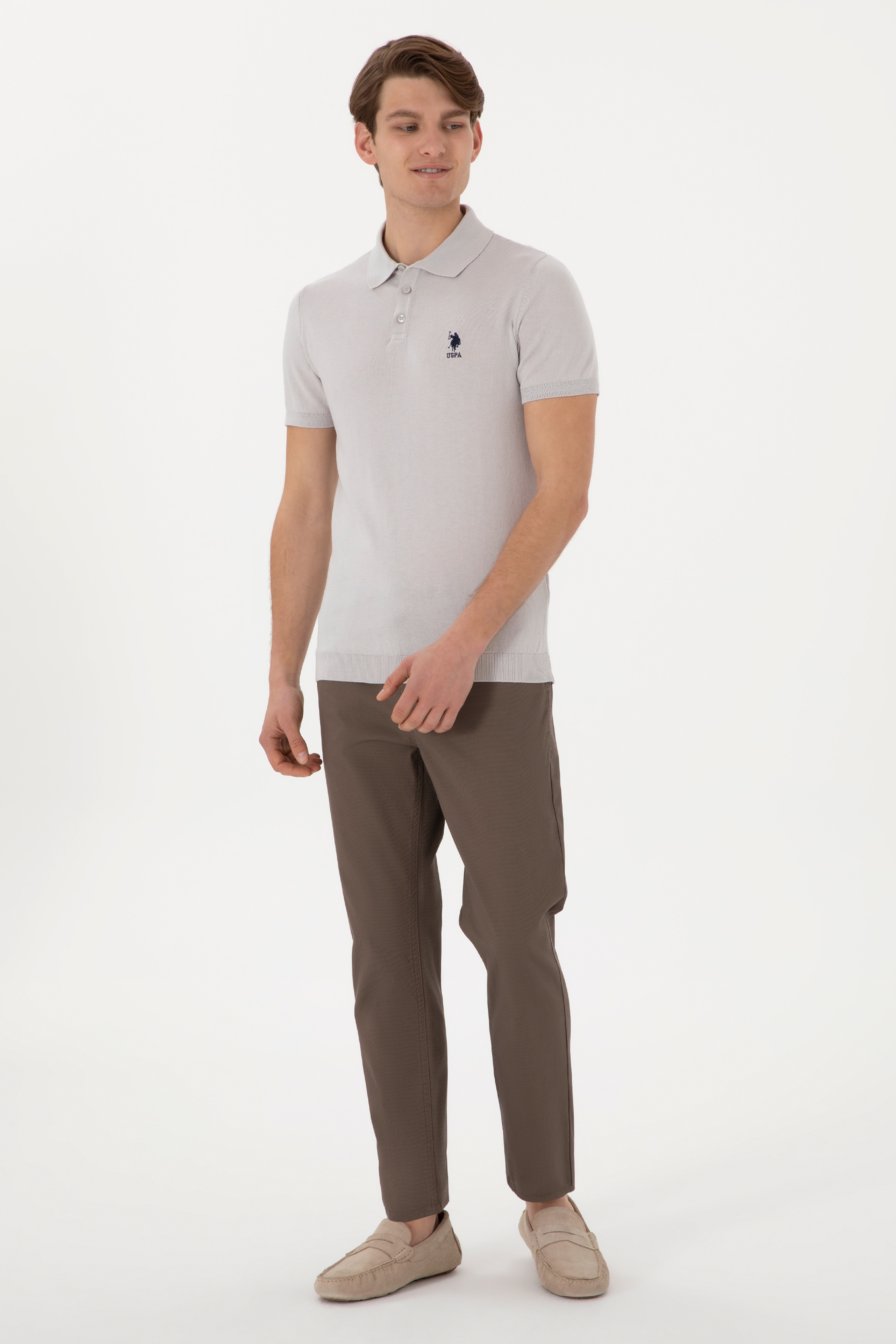 Erkek Slim Fit Vizon Kanvas Pantolon - Image 3