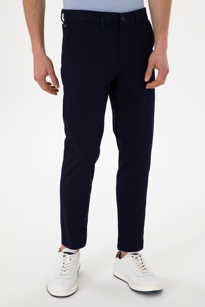 Erkek Slim Fit Lacivert Kanvas Pantolon