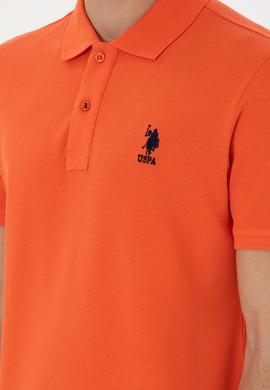 Erkek Slim Fit Polo Yaka Nar Çiçeği Basic Tişört - 50307699026