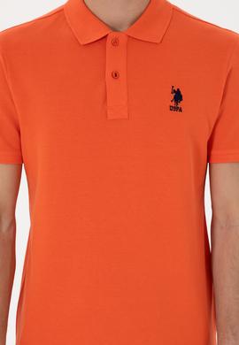 Erkek Slim Fit Polo Yaka Nar Çiçeği Basic Tişört - 50307699026