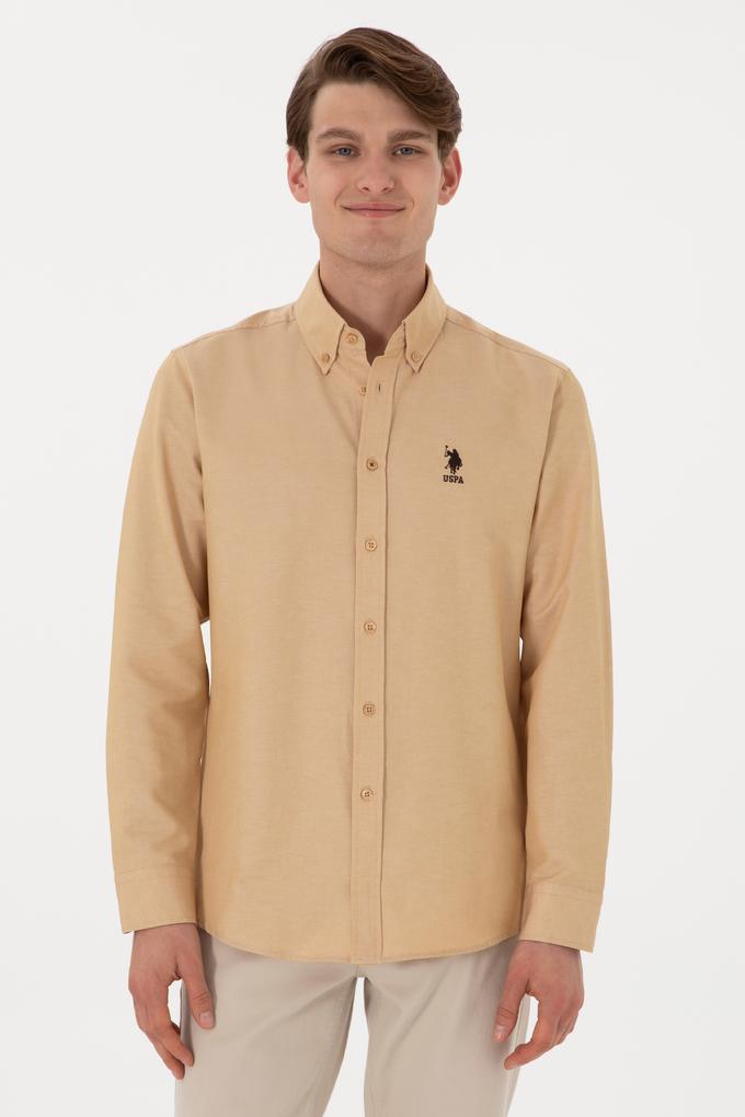 Erkek Camel Uzun Kollu Basic Gömlek