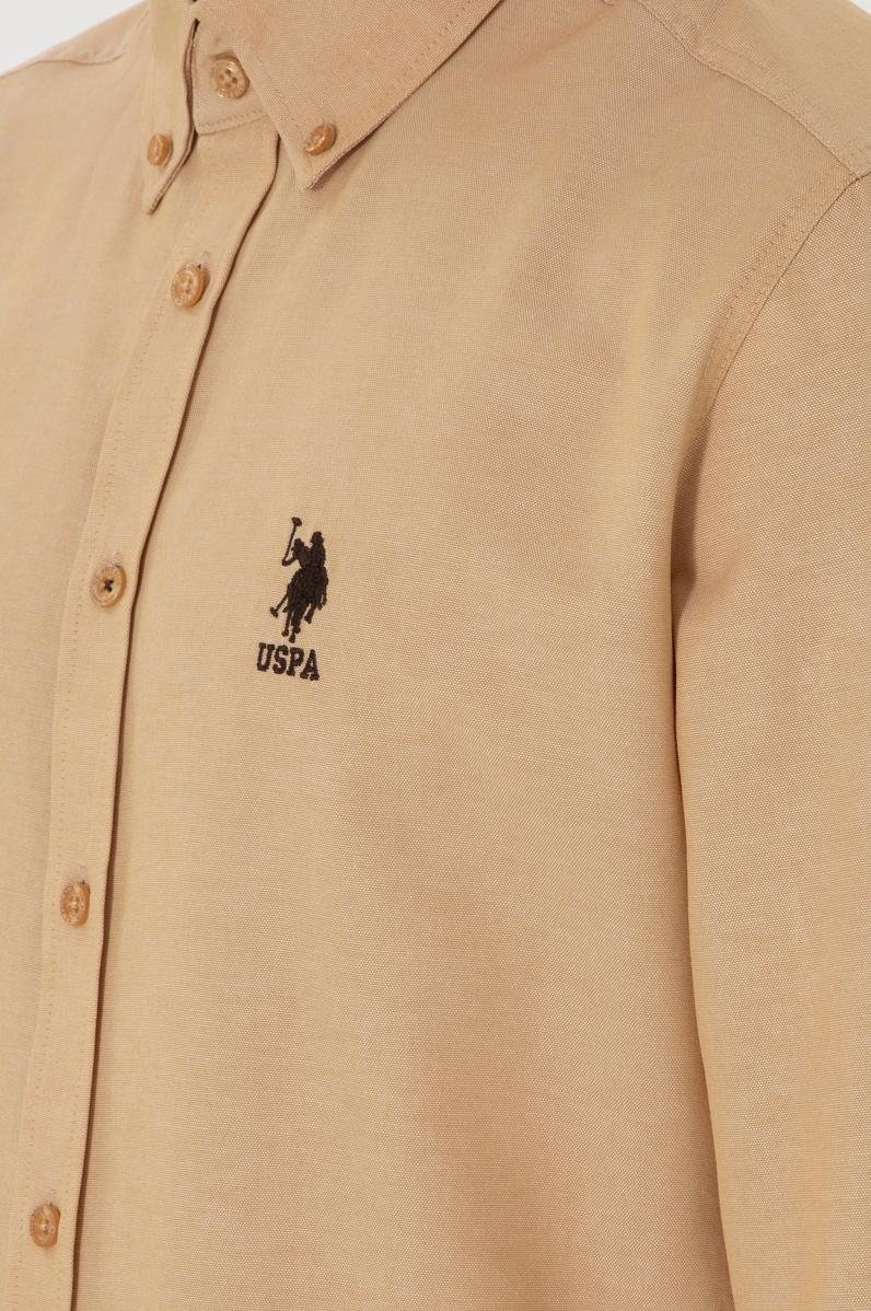 Erkek Camel Uzun Kollu Basic Gömlek