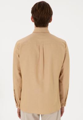 Erkek Camel Uzun Kollu Basic Gömlek - 50298021043