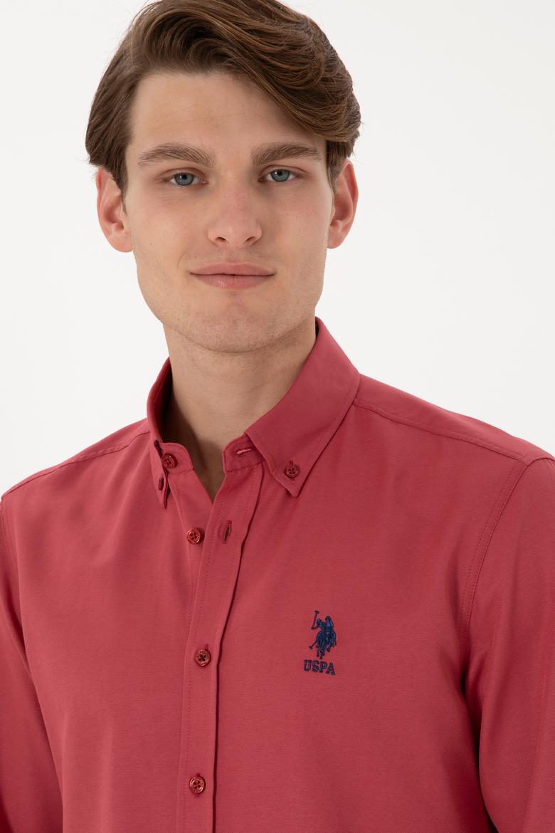 Erkek Vişne Uzun Kollu Basic Gömlek - 50298009078