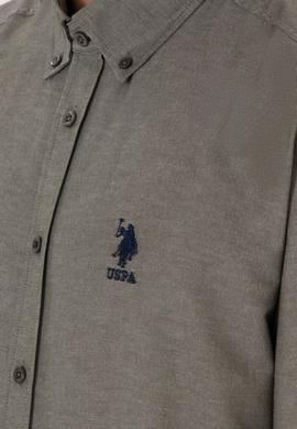 Erkek Koyu Haki Uzun Kollu Basic Gömlek - 50298021037