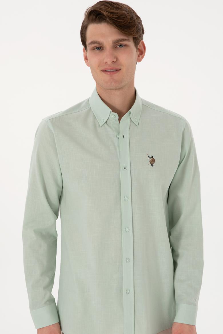 Erkek Su Yeşili Uzun Kollu Basic Gömlek - 50298000054