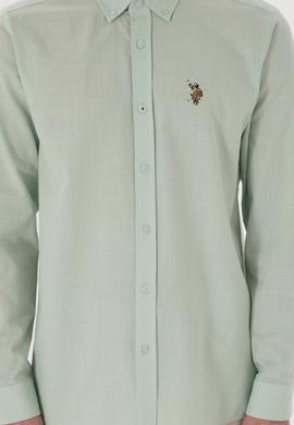 Erkek Su Yeşili Uzun Kollu Basic Gömlek - 50298000054