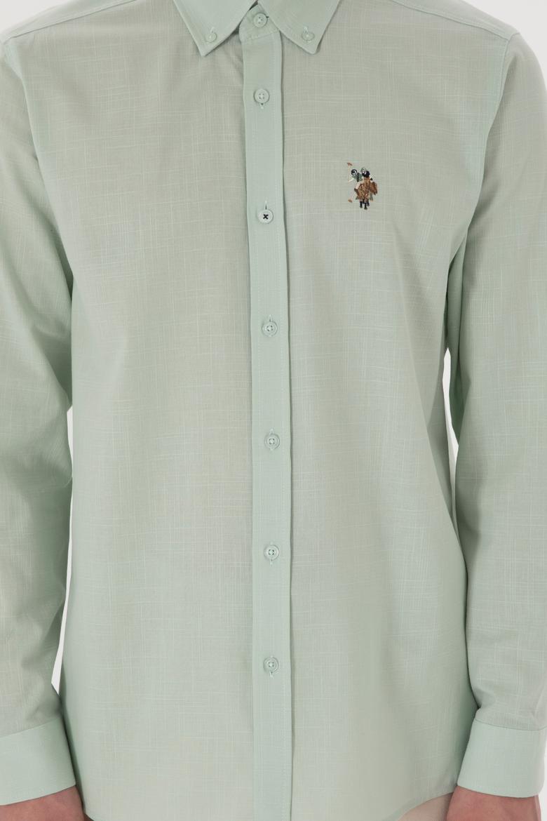 Erkek Su Yeşili Uzun Kollu Basic Gömlek - 50298000054