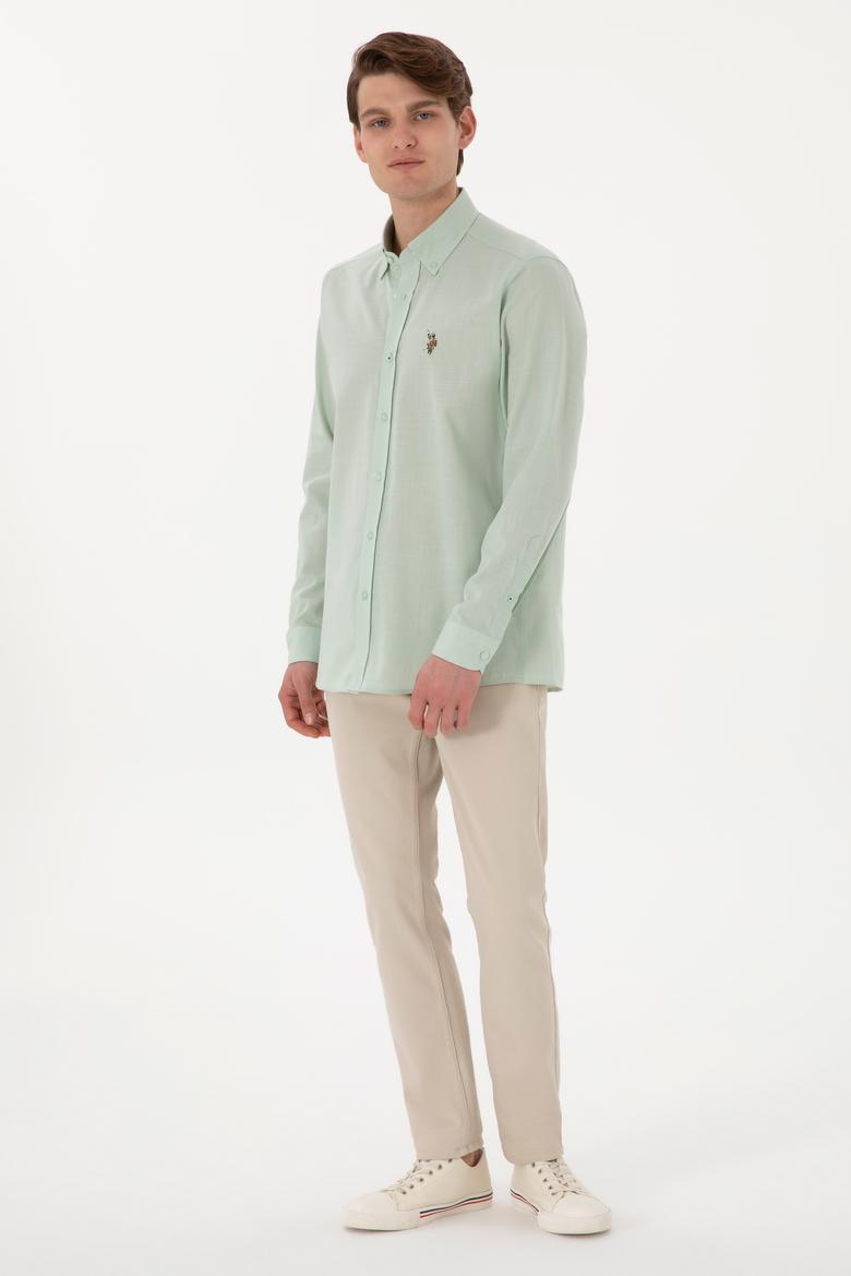Erkek Su Yeşili Uzun Kollu Basic Gömlek - 50298000054