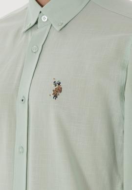 Erkek Su Yeşili Uzun Kollu Basic Gömlek - 50298000054