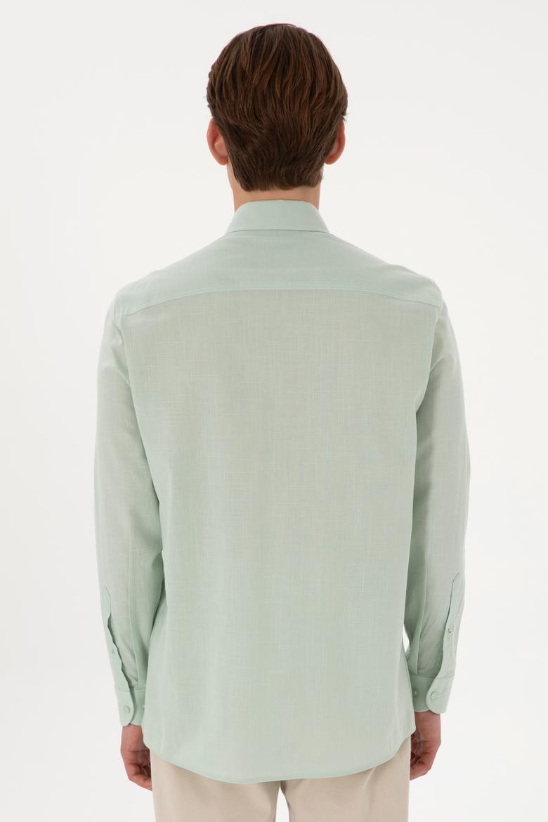 Erkek Su Yeşili Uzun Kollu Basic Gömlek - 50298000054