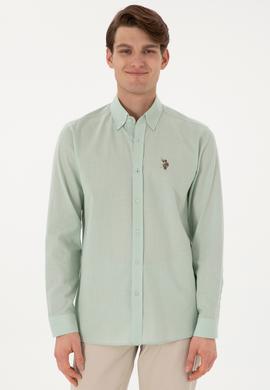 Erkek Su Yeşili Uzun Kollu Basic Gömlek - 50298000054