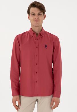 Erkek Vişne Uzun Kollu Basic Gömlek - 50298009078