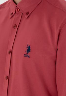 Erkek Vişne Uzun Kollu Basic Gömlek - 50298009078