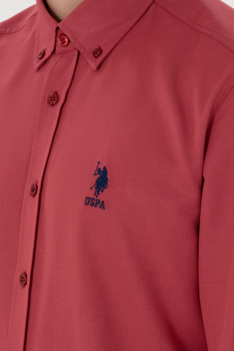 Erkek Vişne Uzun Kollu Basic Gömlek - 50298009078